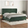 Image de Boxspring met matras fluweel donkergroen 200x200 cm3129474