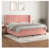 Image de Boxspring met matras fluweel roze 200x200 cm3129476