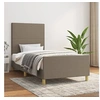 Image de Cadre de Lit avec Tête de Lit Sommier à Lattes Lit Rembourré Cadre à Lattes Lit Simple Adulte Meuble de Chambre Taupe 90x190 cm Tissu 3124859