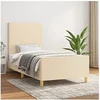 Image de Bedframe zonder matras 90x190 cm stof cràmekleurig3124860