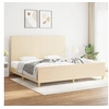 Image de Bedframe zonder matras stof cràmekleurig 200x200 cm3124924