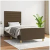 Image de Bedframe zonder matras 100x200 cm stof donkerbruin3125117