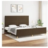 Image de Bedframe zonder matras stof donkerbruin 200x200 cm3125165