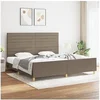 Image de Bedframe zonder matras stof taupe 200x200 cm3125166