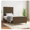 Image de Bedframe zonder matras 90x190 cm stof donkerbruin3125182