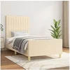 Image de Bedframe zonder matras 90x190 cm stof cràmekleurig3125184