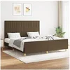 Image de Bedframe zonder matras stof donkerbruin 160x200 cm3125230