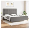 Image de Lit 203 x 186 x 118 cm en tissu sans sommier pour 2 personnes de couleur