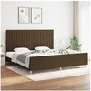 Image de Bedframe zonder matras stof donkerbruin 200x200 cm3125246