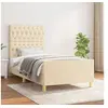 Image de Bedframe zonder matras 100x200 cm stof cràmekleurig3125281