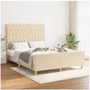 Image de Bedframe zonder matras stof cràmekleurig 140x200 cm3125305