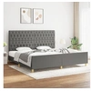 Image de Bedframe met hoofdeinde stof donkergrijs 200x200 cm3125325