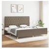 Image de Bedframe met hoofdeinde stof taupe 200x200 cm3125328