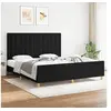 Image de Bedframe met hoofdeinde stof zwart 180x200 cm3125399
