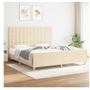 Image de Bedframe met hoofdeinde stof cràmekleurig 180x200 cm3125402