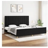 Image de Cadre de lit sans matelas noir 200x200 cm tissu