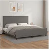 Image de Bedframe met hoofdbord kunstleer grijs 200x200 cm3125473