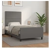 Image de Bedframe met hoofdbord kunstleer grijs 100x200 cm3125498