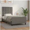 Image de Bedframe met hoofdbord kunstleer grijs 90x200 cm3125553