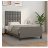 Image de Bedframe met hoofdbord kunstleer grijs 100x200 cm3125559