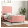 Image de Bedframe met hoofdeinde fluweel roze 90x200 cm3125616