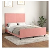 Image de Bedframe met hoofdeinde fluweel roze 140x190 cm3125634