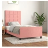 Image de Bedframe met hoofdeinde fluweel roze 80x200 cm3125726