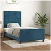 Image de Bedframe zonder matras 90x200 cm fluweel donkerblauw3125737
