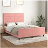 Image de Bedframe met hoofdeinde fluweel roze 140x190 cm3125817