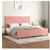 Image de Bedframe met hoofdeinde fluweel roze 200x200 cm3125841