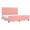 Image de Lit 203 x 166 x 118 cm en velours sans sommier pour 2 personnes de couleur