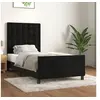 Image de Cadre de lit sans matelas noir 90x190 cm velours
