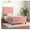 Image de Bedframe met hoofdeinde fluweel roze 90x190 cm3125976