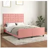 Image de Bedframe met hoofdeinde fluweel roze 140x190 cm3126000