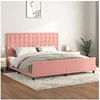 Image de Bedframe met hoofdeinde fluweel roze 200x200 cm3126024