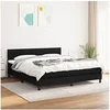 Image de Boxspring met matras stof zwart 160x200 cm3140227