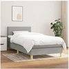 Image de Boxspring met matras stof lichtgrijs 100x200 cm3140433