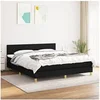Image de Boxspring met matras stof zwart 160x200 cm3140467