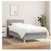 Image de Sommier à Lattes de Lit avec Matelas, Lit Rembourré, Lit Simple, Lit Adulte de Chambre à Coucher Intérieur, Moderne, Gris Clair 90x190 cm Tissu