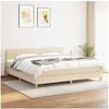 Image de Boxspring met matras stof cràmekleurig 200x200 cm3140806