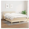 Image de Boxspring met matras stof cràmekleurig 140x200 cm3140942