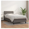 Image de Boxspring met matras kunstleer grijs 90x190 cm3140979