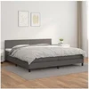 Image de Boxspring met matras kunstleer grijs 200x200 cm3141027