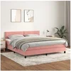 Image de Boxspring met matras fluweel roze 160x200 cm3141256