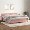 Image de Boxspring met matras fluweel roze 200x200 cm3141268