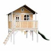 Image de Maisonnette Sophie marron-blanc toboggan vert