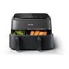 Image de Philips Airfryer Série 3000 - Air Fryer Double Panier, 9L, Technologie RapidAir, jusqu'à 90% de matières grasses en moins, Economies d'énergie, Application HomeID, coloris Noir (NA350/00) en occasion ou reconditionné
