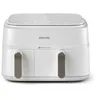 Image de Philips Airfryer Série 3000 - Air Fryer Double Panier, 9L, Technologie RapidAir, jusqu'à 90% de matières grasses en moins, Economies d'énergie, Application HomeID, coloris Blanc (NA353/10) en occasion ou reconditionné