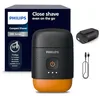 Image de Rasoir Philips série 500   électrique et compact, Lift & Cut, lames Dual SteelPrecision, têtes flottantes 3D, poils secs ou mouillés, étui de voyage, verrouillage, couvercle magnétique, modèle S595/05 en occasion ou reconditionné