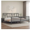 Image de Bedframe met hoofdbord massief hout grijs 200x200 cm3194983
